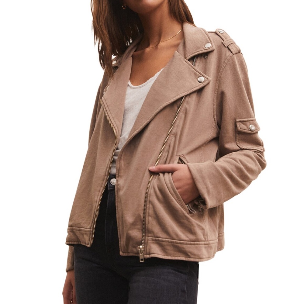 Z supply knit moto jacket size XS